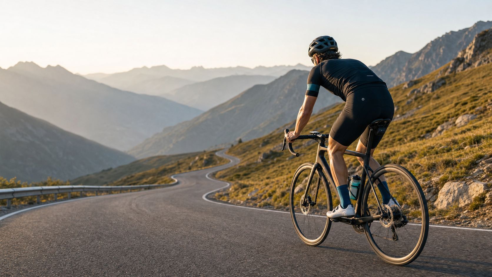 Cyclist on a long endurance ride, symbolizing weeks of accumulated training that build chronic training load (CTL)